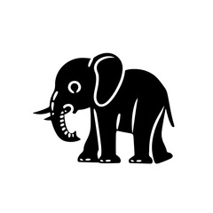 Elephant Plush Toy Logo Monochrome Design Style
