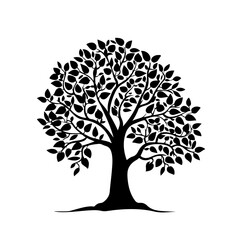 Family Tree Logo Monochrome Design Style