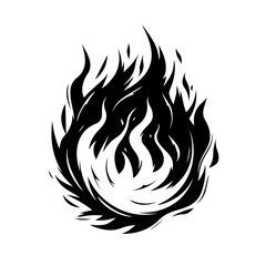 Fire Ball Logo Monochrome Design Style - obrazy, fototapety, plakaty