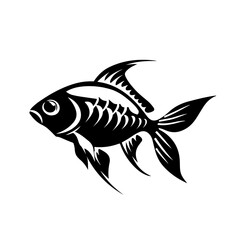 Fish Logo Monochrome Design Style