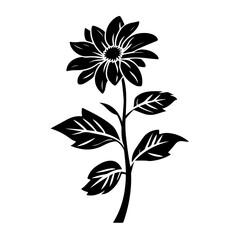 Flower Logo Monochrome Design Style