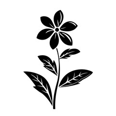 Flower Logo Monochrome Design Style