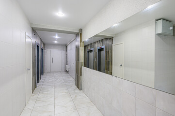 interior public place, house entrance. doors, walls, corridors staircase