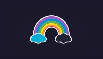 Graphic Design of Hand Drawn Doodle Rainbow - Flat Style Vector