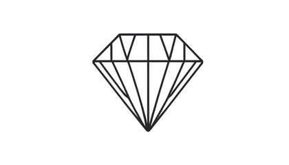 Vector Illustration of Diamond Icon in Modern Flat Style