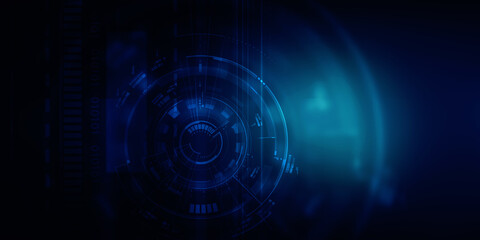 2d illustration Abstract futuristic electronic circuit technology background
