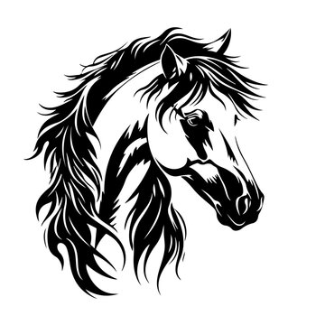 Pony Logo Monochrome Design Style