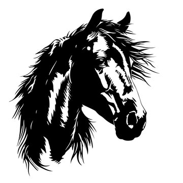 Pony Logo Monochrome Design Style