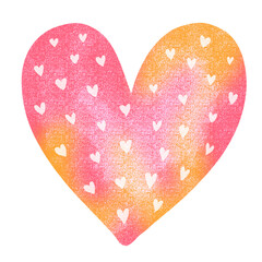 small heart in painted heart shape. Ideal for love and Valentine's day. Illustration foe decoration.