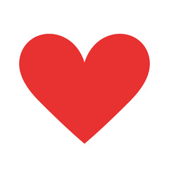 Red Heart icon. Vector illustration in flat style. Valentine day icon. Love icon. Hand drawn heart in doodle style. Love concept.