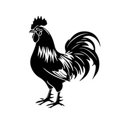 Rooster Logo Monochrome Design Style