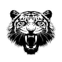 Shart Tiger Teeth Logo Monochrome Design Style