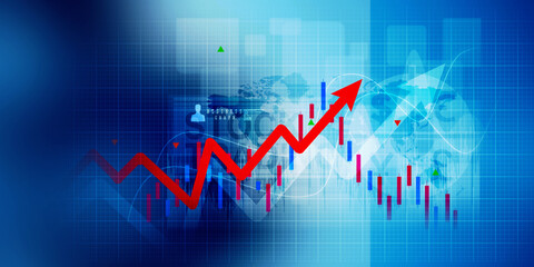2d rendering Stock market online business concept. business Graph 
