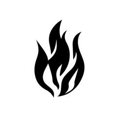 Single Flame Logo Monochrome Design Style
