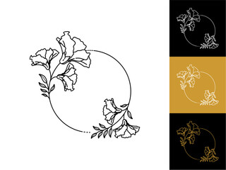 Abstract Floral Monoline, Art, Vector Illustration