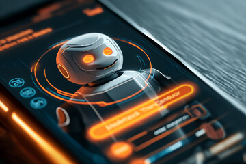 modern technology with a 3D illustration of an advanced AI assistant displayed on a smartphone screen