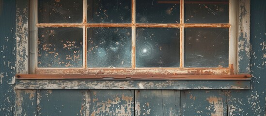 A mark on a deserted house's window