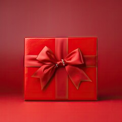 Unwrapped Gift Box with Red Ribbon