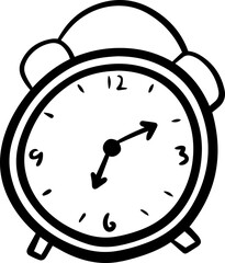 alarm clock back to school equipment outline doodle