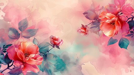  Luxurious Floral Elements in Botanical Background, Generative AI