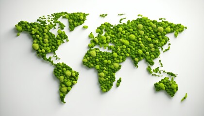Tree and forest shape of world map. Care of the environment. Eco-friendly concept.