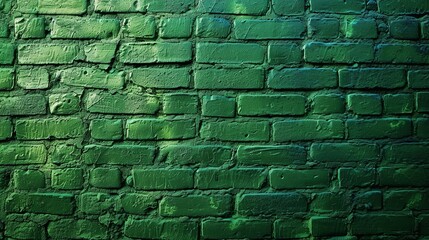 A textured green brick wall as a background for St. Patrick's day