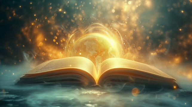 Enchanted book emitting a golden glow.