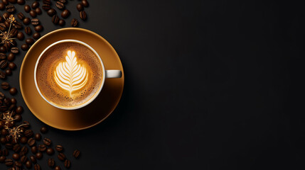 cup of coffee on a dark background