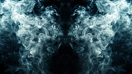 mirrored abstract smoke background - obrazy, fototapety, plakaty