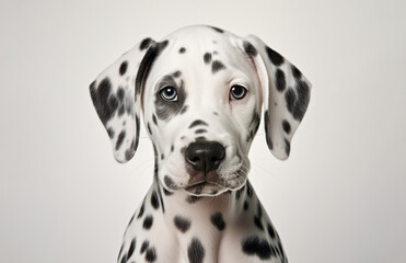 Dalmatian puppy on a light background