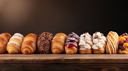 Variety of Delicious Coffee Pastries on Display