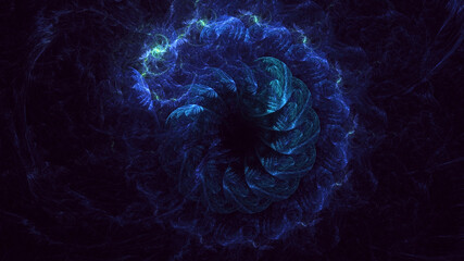 Fototapeta premium 3D rendering abstract blue fractal light background