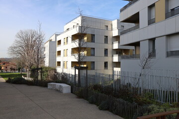 Immeuble d'habitation, vue de l'extérieur ville de Caluire et Cuire, département du Rhône, France