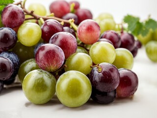 grapes on a white background, close-up