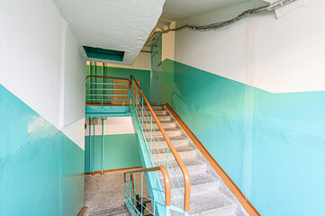 interior public place, house entrance. doors, walls, corridors staircase stairs, steps