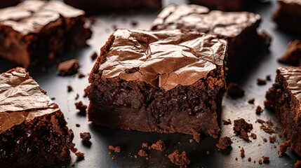 Dark Chocolate Brownies with a Crisp, Rich Texture