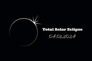 April 8th 2024 total solar eclipse illustration