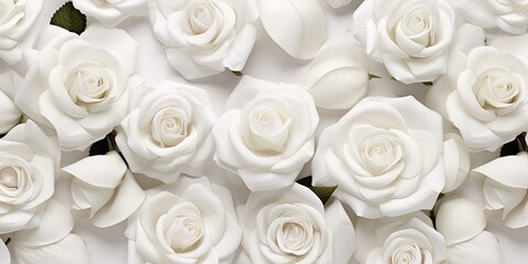 Obraz na płótnie Canvas A beautiful arrangement of white roses