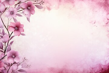 Fototapeta na wymiar Springtime Pink Cherry Blossoms on a Pink Background