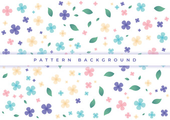 colorful flower and leaf seamless pattern background