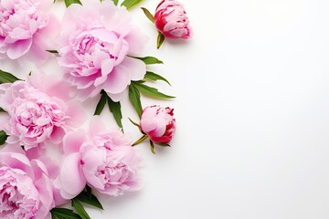 Pink Flowers on a White Background