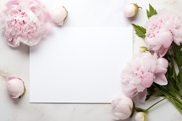 Fresh flowers and a blank card, creating an inviting atmosphere