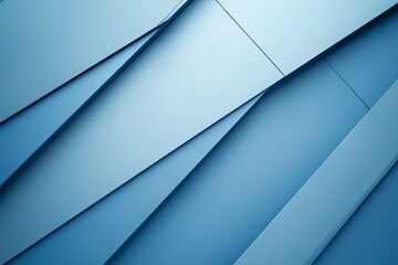 Matte azure background with a subtle gradient, interrupted by sharp, angular silver lines - obrazy, fototapety, plakaty