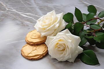 A Delicate Rosy Bouquet and Shortbread Cookies