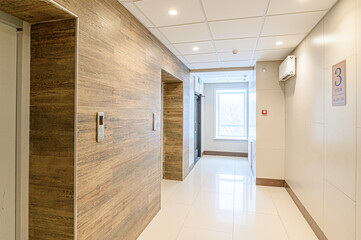 interior public place, house entrance. doors, walls, corridors staircase