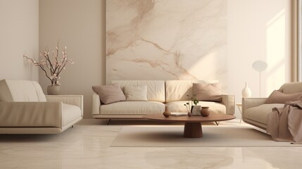 A soft beige marble surface, ideal for a minimalist living room, in subtle, elegant HD