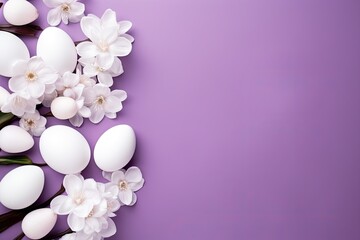 Easter Eggs with Cherry Blossoms as a backdrop