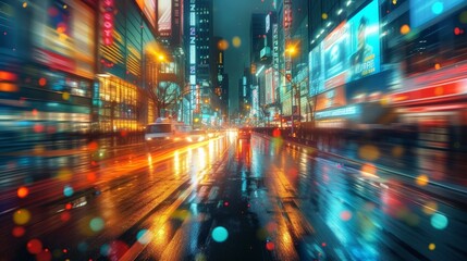 Fototapeta na wymiar Urban Glitter: A Symphony of City Lights