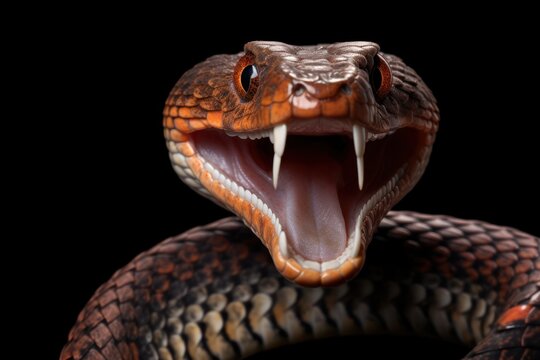 Surprised snake with open mouth.