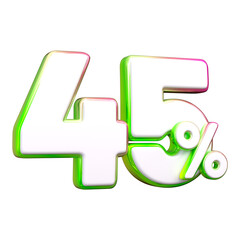 Special offer sale 45% discount sale tags 3d number concept discount promotion sale offer price sign